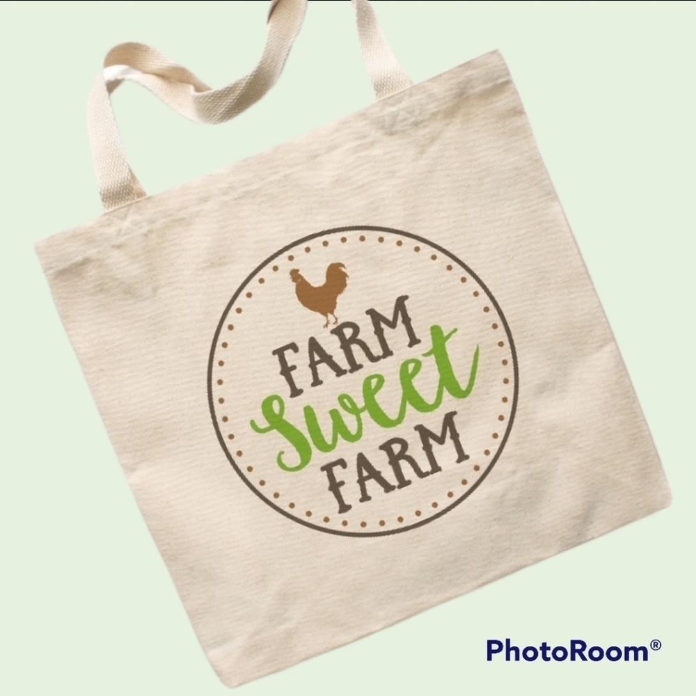 Nwt Farm Sweet Farm Canvas Tote Bag
